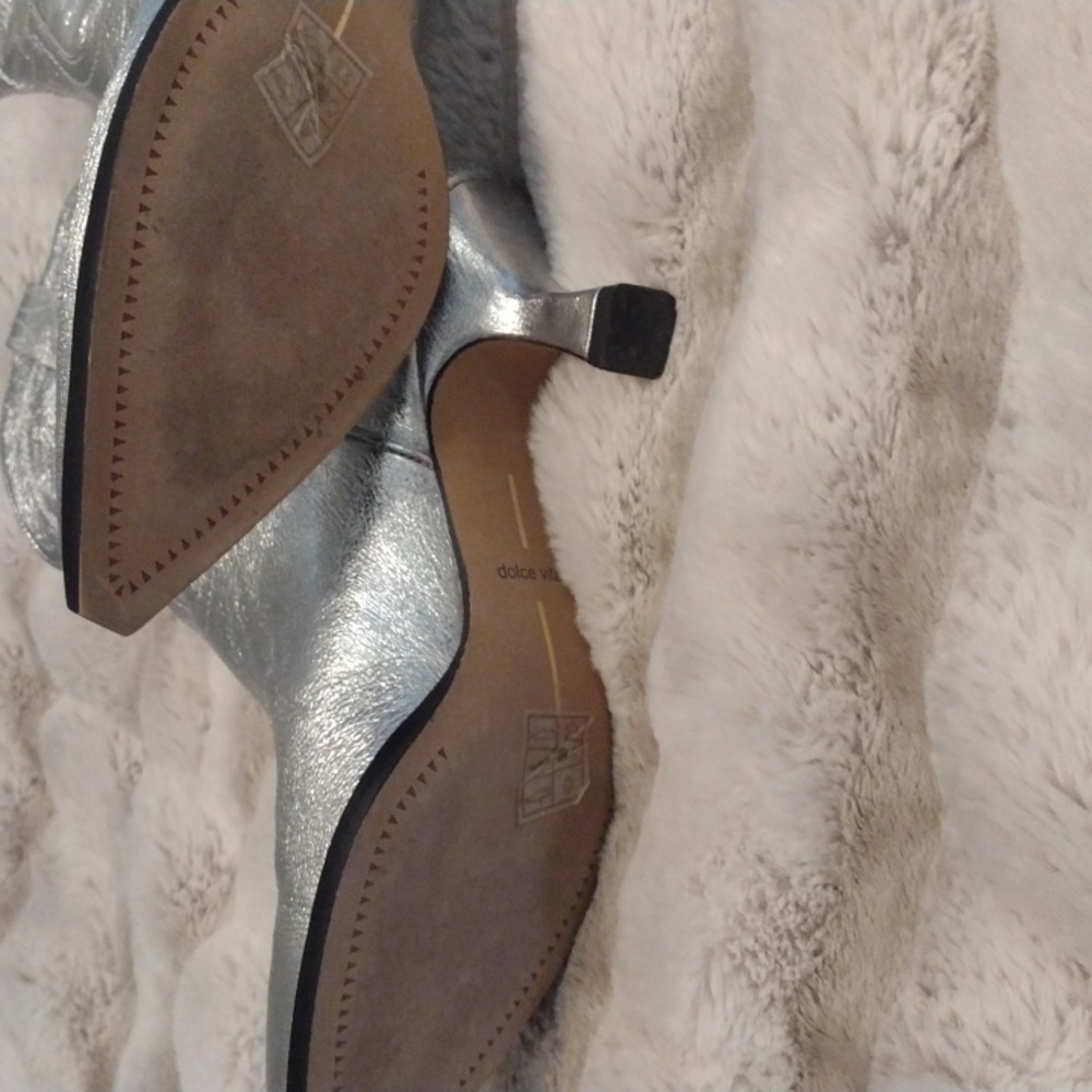 Dolce Vita Genuine Leather Silver Booties 8 Western Rodeo - Picture 3 of 7